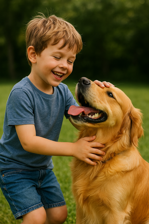 Example photo of a child and dog